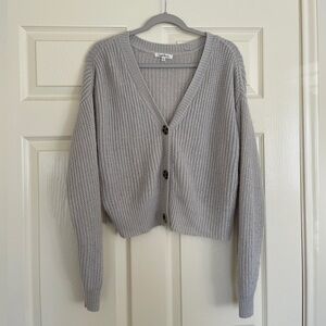 Cloud Chaser Light Gray V-Neck Cardigan